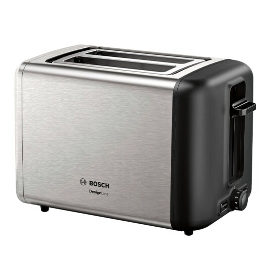 Bosch TAT3P420 Brødrister i Rustfritt Stål - 2 Skiver, 970 W, Med Smuleskuff Bosch TAT3P420 Brødrister i Rustfritt Stål - 2 Skiver, 970 W, Med Smuleskuff