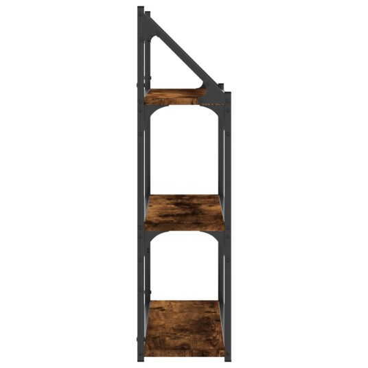  Vegghylle 3 etasjer røkt eik 60x21x78,5 cm konstruert tre 8721012126121