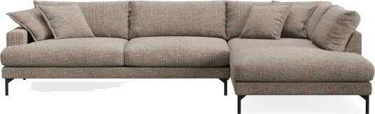 Menard Premium 5 seters høyrevendt L formet dyp sjeselongsofa i chenille   Brun