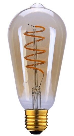 Edison lanterne amber spiral E27 6W LED 3 step dim