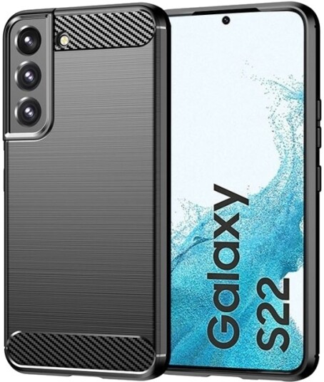 Insmat C&S Style Bakdeksel for Samsung Galaxy S22 - Svart Karbonfiber TPU