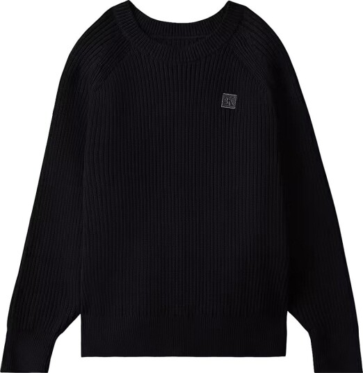 Calvin Klein Genser Strikk Rib Svart Calvin Klein 12 år (152) Genser Hvit