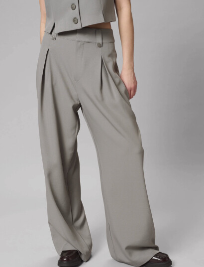 My Essential Wardrobe Disamw High Wide Pant - Grey - 46