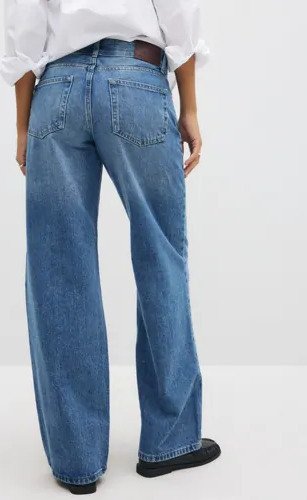 Only Blå Onlglow Low Waist Wide Dnm Tai