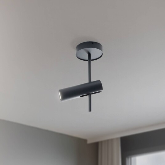 Downlight Leda 1 antrasitt 1 lyskilde stål høyde 34 cm SIGMA dimbar Sort Stue / spisestue Metall Moderne