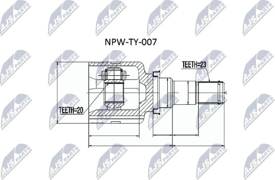 Nty Drivknute drivaksel NTY NPW TY 007