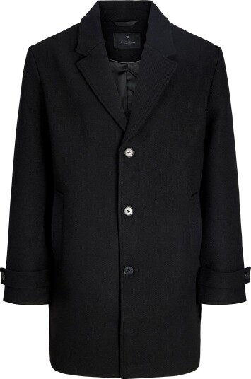 Jack & Jones Jprblawalter Wool Blend Coat Sn   BLACK   S