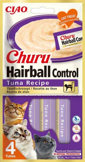 Ciao Churu Hairball Control Kattesnacks Tunfisk 4 stk Ciao Churu Hairball Control Kattesnacks Tunfisk 4 stk