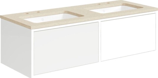 Gustavsberg Ducentic Servantskap med Benkeplate Hvit / 120cm Dobbel Beige Royal 2 Hull for Kran Gustavsberg Ducentic Servantskap med Benkeplate Hvit / 120cm Dobbel Beige Royal 2 Hull for Kran