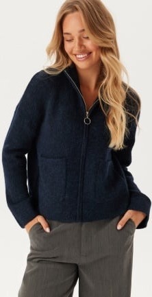 SELECTED FEMME Slfsia Ras Ls Knit Zipper Card Dark Sapphire Detail:melange M SELECTED FEMME Slfsia Ras Ls Knit Zipper Card Dark Sapphire Detail:melange M