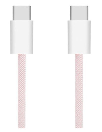 Linocell Flettet USB-C- til USB-C-kabel 60W Rosa 0,5