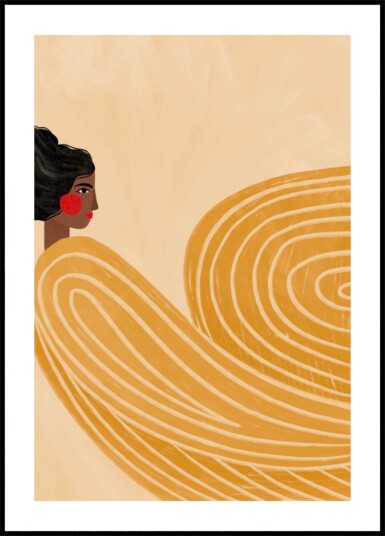 Woman Golden Waves Plakat / 30x40