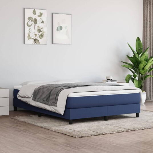 vidaXL Pocket Spring Sengepute Medium Blå 140x200x20 cm Stoff