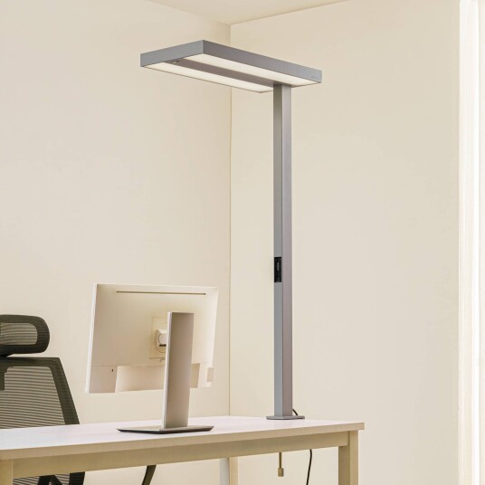 Klemlampe Logan Arcchio dimbar Aluminium / grå / sink Arbeidsrom / kontor Aluminium Moderne