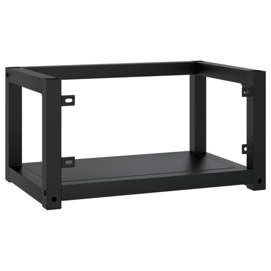 vidaXL Vegghengt servantramme for bad svart 59x38x31 cm jern