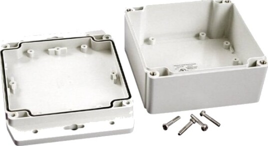 Hammond Electronics 1555N2F42GY 120 × 120 × 62 mm Polykarbonat Lysegrå Kabinett