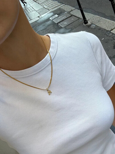 Who Is She Bone Letter Necklace Gold Gull ONE SIZE Who Is She Bone Letter Necklace Gold Gull ONE SIZE