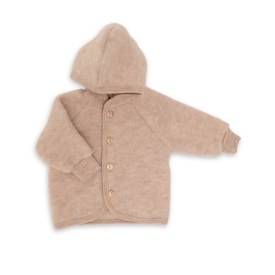 Engel Sand Babyjakke med hette i melange Engel Sand Babyjakke med hette i melange