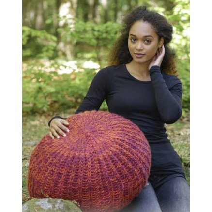 Pomodoro by DROPS Design Puff Strikkeoppskrift 142x45 cm