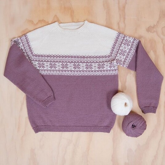 Bluum Strik Strikkegenser Stjerne dame - garnpakke i Bluum Pure Eco Baby Wool