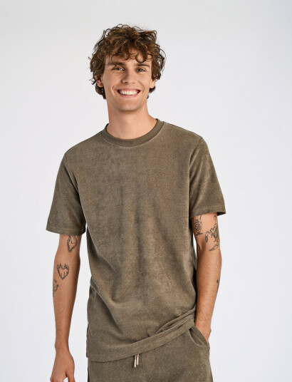 Lindbergh Ss Tee Terry - Brown - S