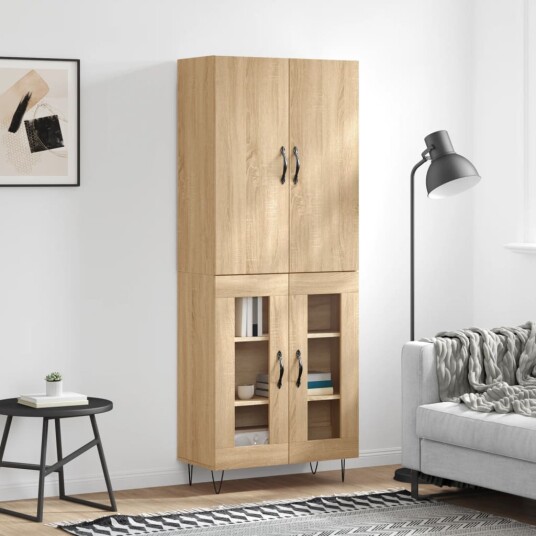 Highboard sonoma eik 69,5x34x180 cm konstruert tre Highboard sonoma eik 69,5x34x180 cm konstruert tre