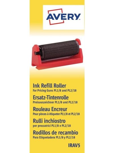Avery Blekkpatroner til prispistol , Til PL1/8 og PL2/18, 58 x 161 mm - Blekktrommel Svart