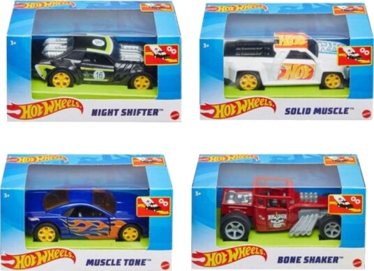 Hot Wheels Pull-Back Lekebil 1:43 assortert