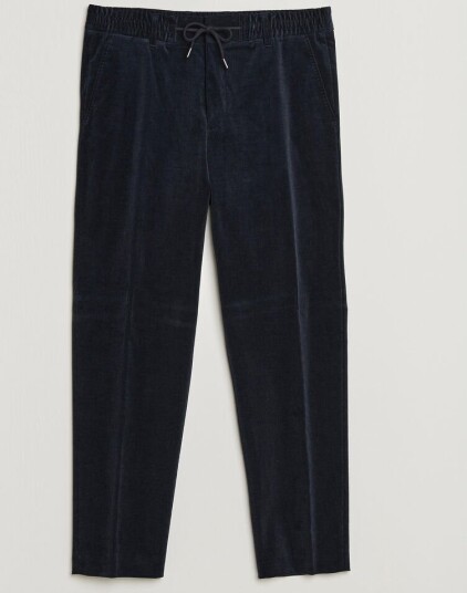 Boss BLACK Perin Corduroy Drawstring Trousers Dark Blue