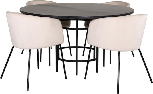 Spisegruppe furniture/fashion Copenhagen Ø140 cm med 4 Berit Stoler