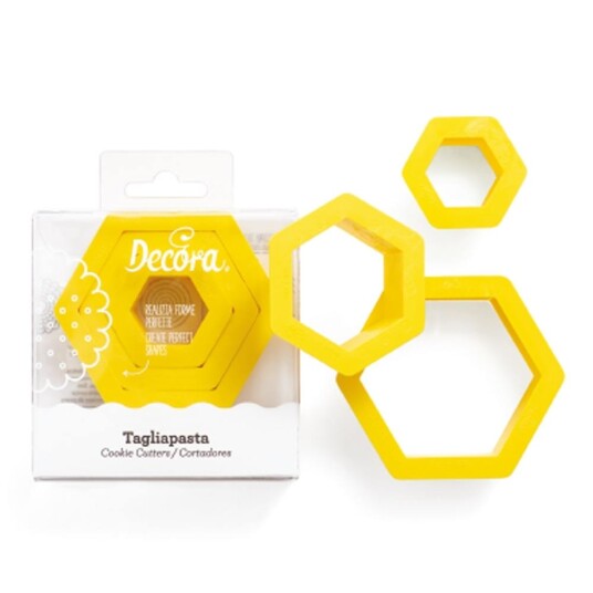 Decora Utstikkere i Plast Hexagon Sett/3 Decora Utstikkere i Plast Hexagon Sett/3