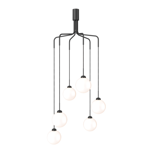 Nuura Apiales Cluster 6 Taklampe Sateng Sort/ Opal