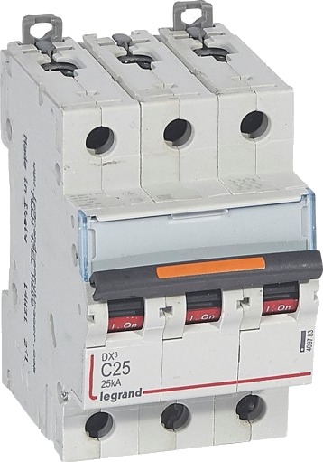 Legrand DX3 MCB automatsikring C25 3P 3M 25kA