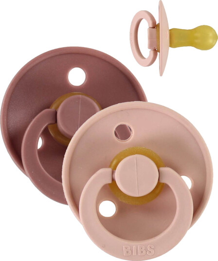 BIBS Pacifier Colour Latex Woodchuck/Blush Size 3 2pcs