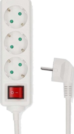 Nedis 3 veis skjøtekontakt 5m hvit ESOC350F2WT Nedis 3 veis skjøtekontakt 5m hvit ESOC350F2WT