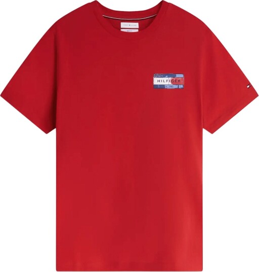 Tommy Hilfiger Brand Love Back Flag Graphic Tee Red L