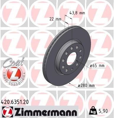 ZIMMERMANN 420.6351.20 Bremseskive