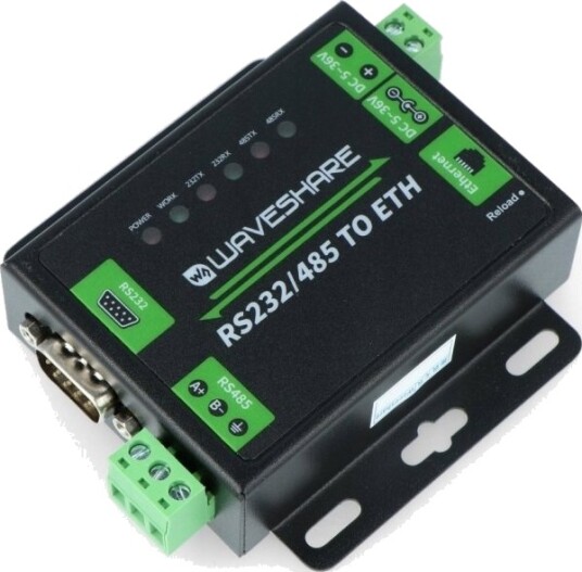 Waveshare Rs232/Rs485 Omformer Ethernet Cortex M4 16530 Waveshare Rs232/Rs485 Omformer Ethernet Cortex M4 16530