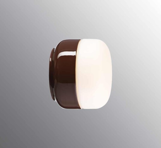 Ifø Ohm 140 / 115 tak/vegg IP44 Brun / Opal glass
