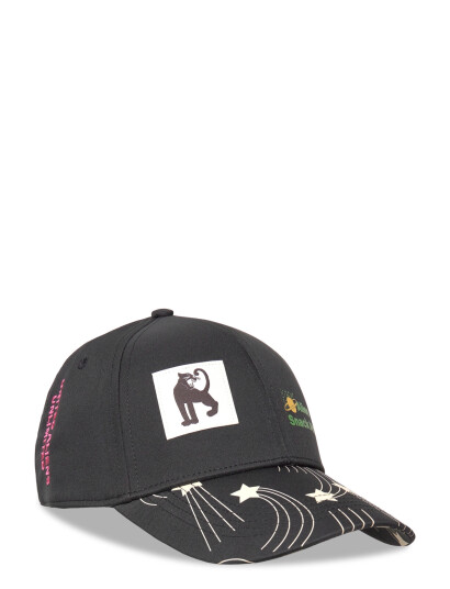 Mini Rodini Snack Attack Emb Cap   Black   48/50