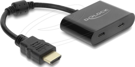 Delock - Adapterkabel - Hdmi Hann Til Usb-C Hunn - 18 Cm - Svart - Hdr-Støtte, Støtte For Dp Alt-Modus, Støtte For 4K 60 Hz (3840 X 2160)