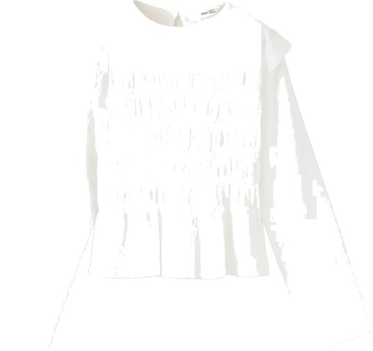 Mango Fitted Honeycomb T Shirt NATURAL WHITE 13 14