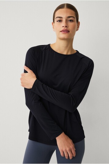 Ellos STUDIO   Treningstopp Loose Top Core LSvart