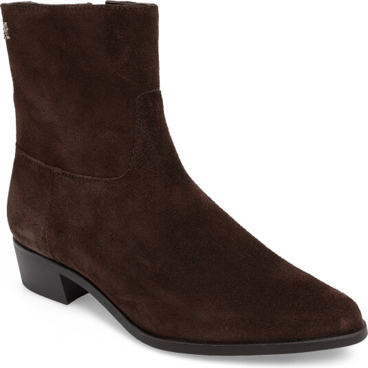 Tommy Hilfiger Suede Ankle Boot W Zip Brown 36