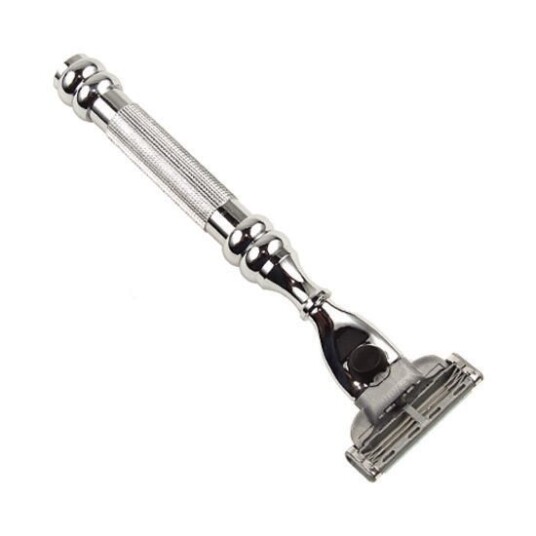 Parker Shaving Heavyweight Chrome Handle Mach 3 Compatible Razor