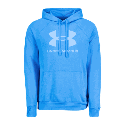 Under armour UA Rival Fleece Logo HD hettegenser herre Blå 2XL Under armour UA Rival Fleece Logo HD hettegenser herre Blå 2XL