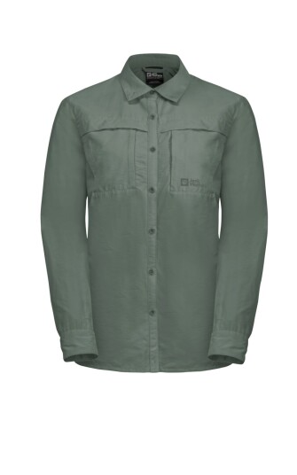 Jack Wolfskin Women's Barrier Long Sleeve Shirt Hedge Green S, Hedge Green