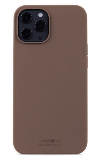 Holdit iPhone 12 / 12 Pro Soft Touch Silikon Deksel - Dark Brown