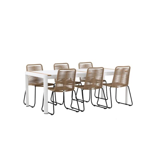 Spisegruppe Venture Home Togo 200x100 cm med 6 Lindos Stoler Spisegruppe Venture Home Togo 200x100 cm med 6 Lindos Stoler