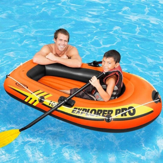 Intex Explorer Pro 100 oppblåsbar oransje båt til en person 160 x 94 cm Intex Explorer Pro 100 oppblåsbar oransje båt til en person 160 x 94 cm